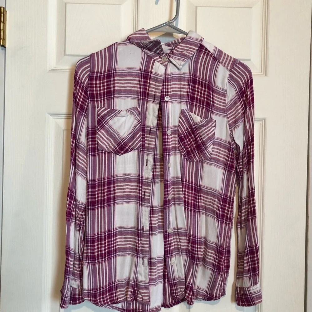 So Lightweight Flannel Pink White Cream Women’s Small GUC